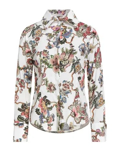 Camicettasnob Woman Shirt White Size 10 Viscose, Silk, Elastane In Multi