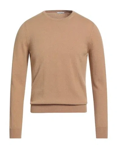 Malo Man Sweater Camel Size 44 Cashmere In Brown
