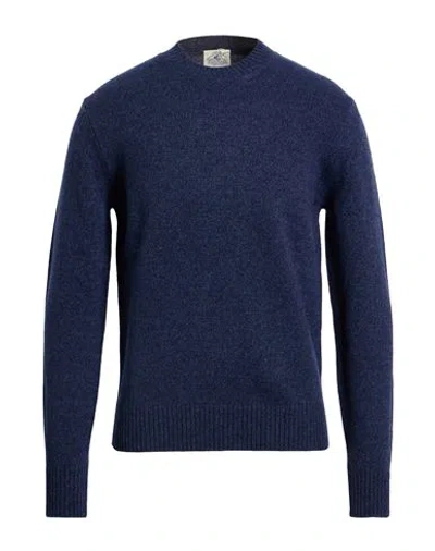 Mqj Man Sweater Midnight Blue Size 38 Wool, Polyamide In Blue