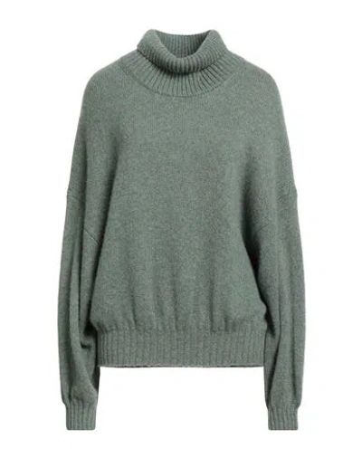 Khaite Morris Cashmere Blend Turtleneck Sweater In Green