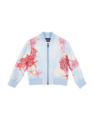 Versace Young Toddler Girl Jacket Azure Size 6 Viscose In Multi