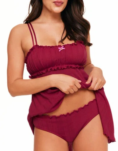 Adore Me Ophylia Babydoll & Hipster Set In Red