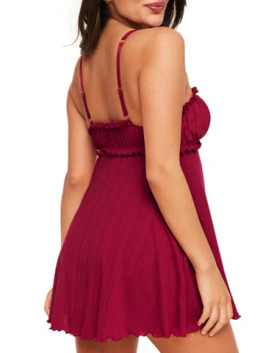 Adore Me Ophylia Babydoll & Hipster Set In Red