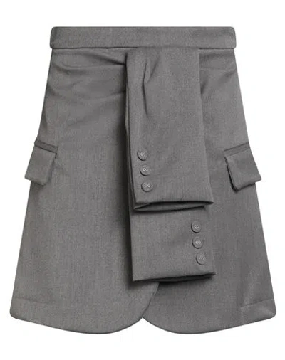 Tensione In Woman Mini Skirt Grey Size M Polyester, Viscose, Elastane In Gray