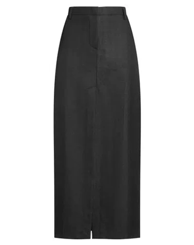 Tensione In Woman Maxi Skirt Charcoal Size M Polyester, Rayon, Elastane In Black