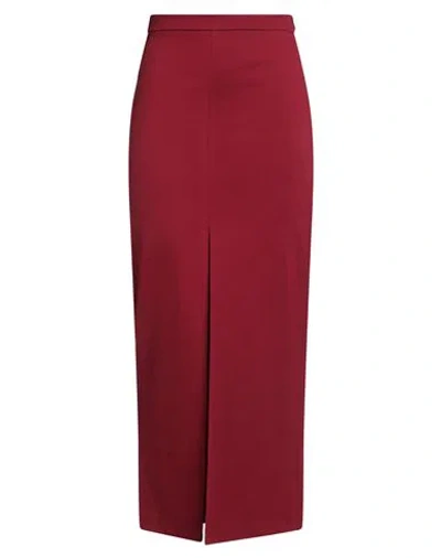 Tensione In Woman Maxi Skirt Garnet Size M Viscose, Nylon, Elastane In Red