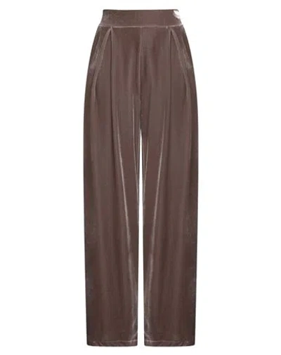 Tensione In Woman Pants Grey Size S Polyester, Elastane In Brown