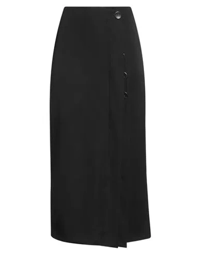 Giorgio Armani Woman Midi Skirt Black Size 10 Virgin Wool In Black