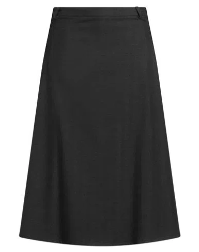 Noir Noir Woman Midi Skirt Charcoal Size Xl Polyester, Rayon, Elastane In Gray