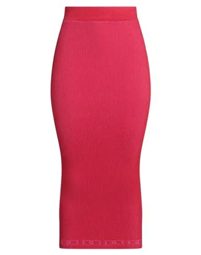 Daniela Drei Woman Midi Skirt Red Size 6 Viscose, Acrylic, Elastane In Red
