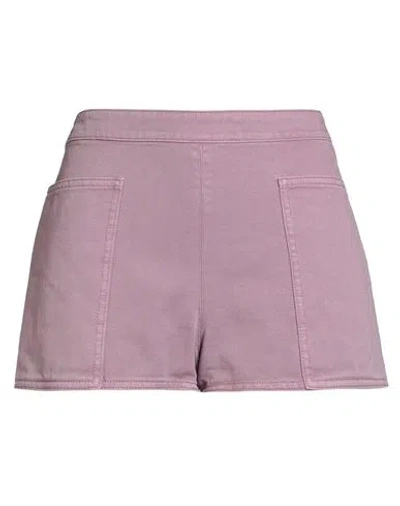 Max Mara Woman Denim Shorts Light Purple Size 8 Cotton In Purple