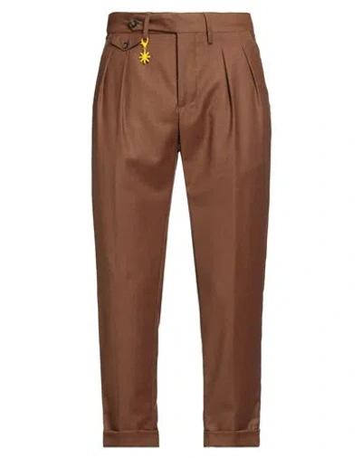 Manuel Ritz Man Pants Camel Size 36 Virgin Wool, Elastane In Brown