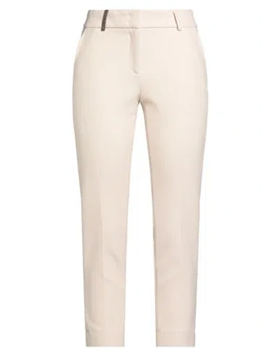 Peserico Woman Pants Beige Size 6 Polyester, Viscose, Cotton, Elastane In Neutral