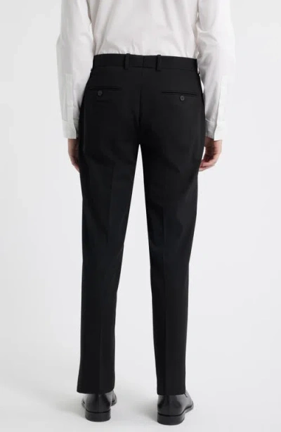 Open Edit Slim Fit Solid Flat Front Stretch Suit Pants In Black