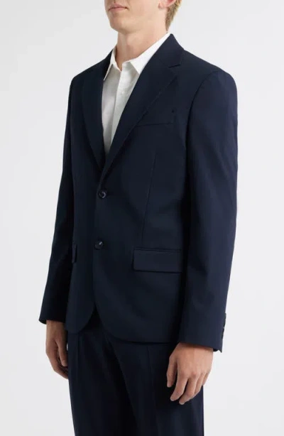 Open Edit Slim Fit Solid Stretch Suit Jacket In Blue
