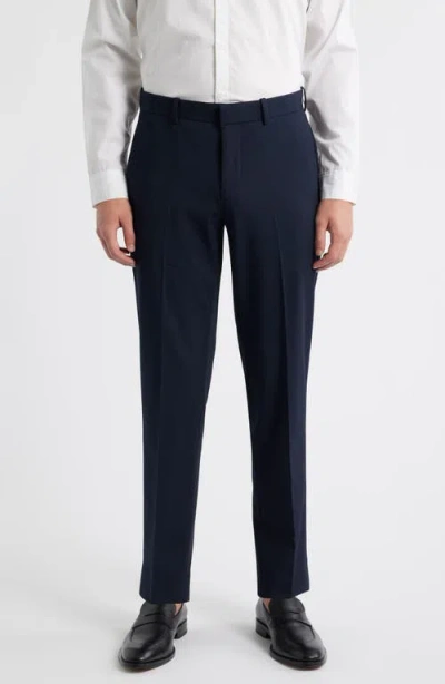 Open Edit Slim Fit Solid Flat Front Stretch Suit Pants In Black