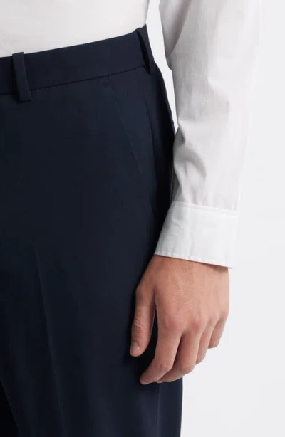 Open Edit Slim Fit Solid Flat Front Stretch Suit Pants In Black