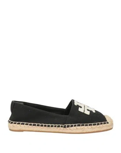 Tory Burch Woman Espadrilles Black Size 5 Textile Fibers, Calfskin In Black