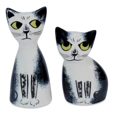 Hannah Turner Cat Salt & Pepper - Black In Multi