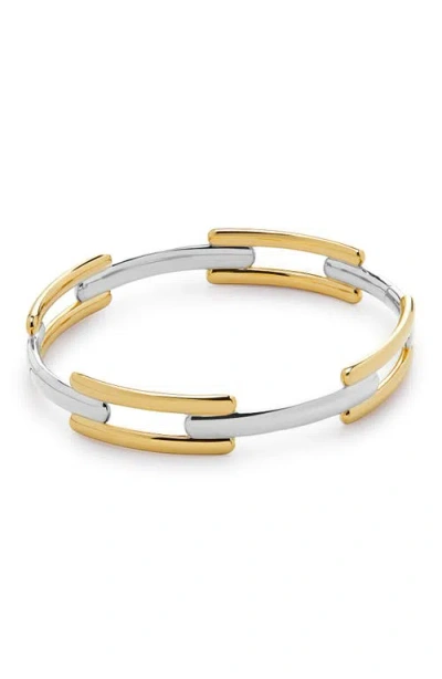 Monica Vinader Womens Signature Link 18ct Yellow Gold-plated Vermeil Sterling-silver And Sterling-silver Bangle In Gold