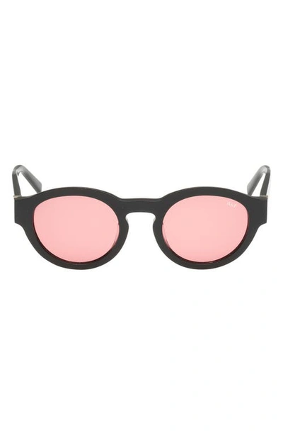 Abercrombie & Fitch 49mm Round Sunglasses In Black