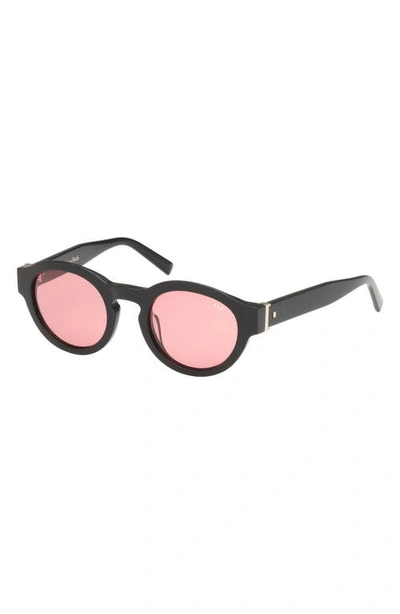 Abercrombie & Fitch 49mm Round Sunglasses In Black