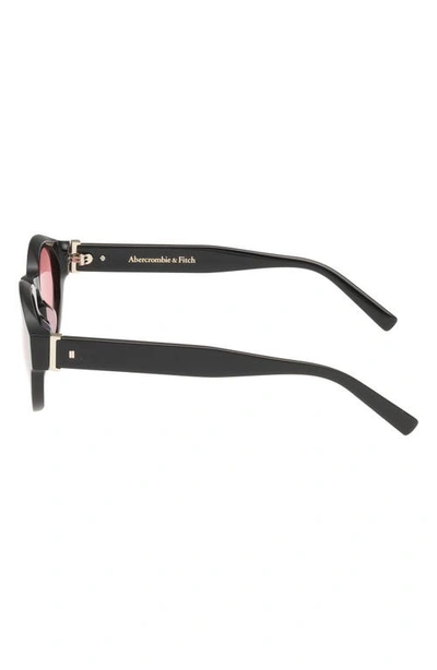 Abercrombie & Fitch 49mm Round Sunglasses In Black