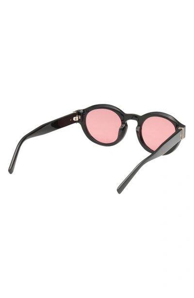 Abercrombie & Fitch 49mm Round Sunglasses In Black
