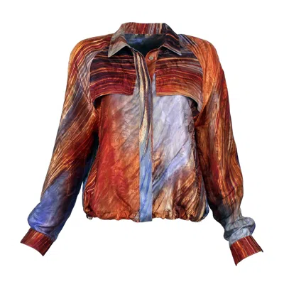 Lalipop Design Women's Abstract Print Button-down Shirt In Multi