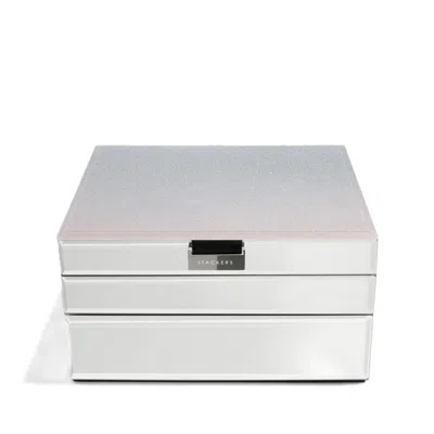Stackers Women's  Pink Mirror Jewellery Box Set Of Three In Pink
