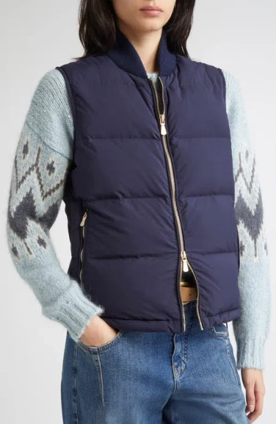 Eleventy Down Puffer Vest In Blue