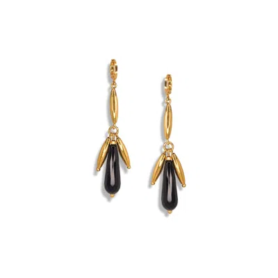 Jaredjamin Women's Gold / Black Wisteria Dangle Leverback Earrings In Multi