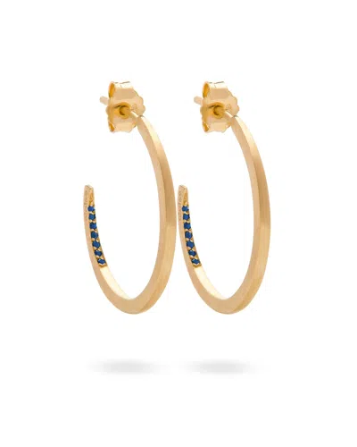 Eloise Jewelry Crescent Moon Hoops Sapphire Natural. Handmade In Blue