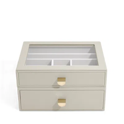 Stackers Women's Neutrals  Classic Oatmeal Jewellery Box Set Of Two Drawers In Gray