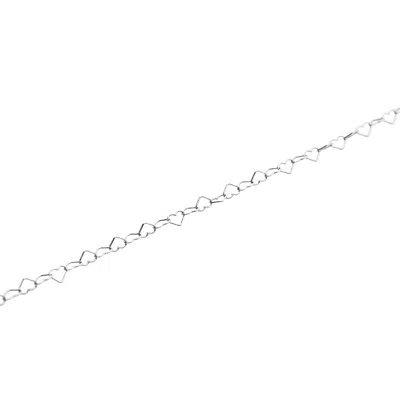 Spero London Love Heart Sterling Silver Chain Bracelet In Silver