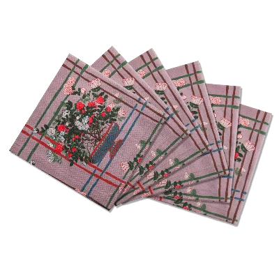 Sophie Williamson Design Napkins La Vie En Rose Offcut Version In Multi