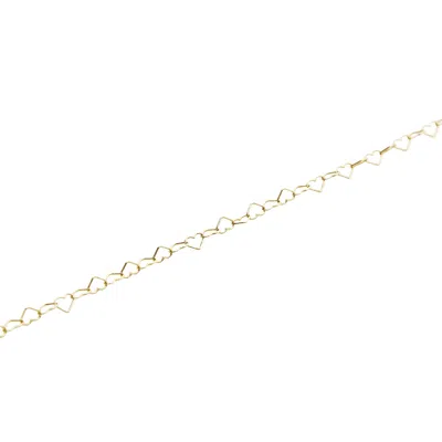 Spero London Love Heart Sterling Silver Chain Bracelet In Gold