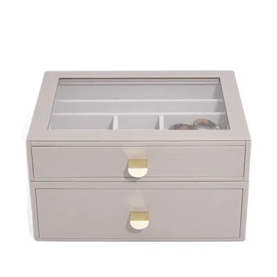 Stackers Women's Neutrals  Classic Taupe Jewellery Box Set Of Two Drawers In Gray