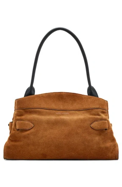 Marc Jacobs Dakota Suede Shoulder Bag With Buckle Straps In Brown