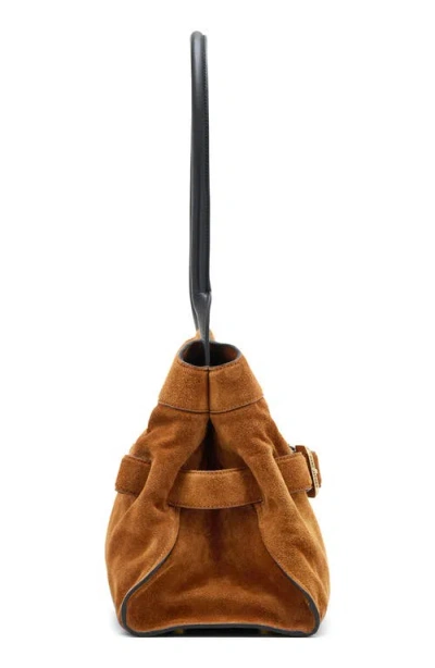 Marc Jacobs Dakota Suede Shoulder Bag With Buckle Straps In Brown