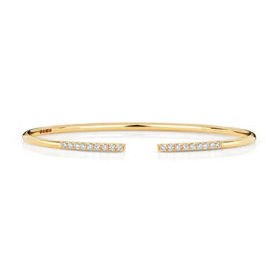 Cervin Blanc Women's Diamond Open Bangle In 18ct Yellow Gold Stackable In Gold