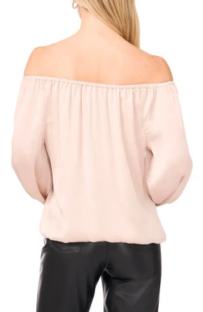 Vince Camuto Textured Satin Off The Shoulder Top In Neutral