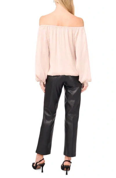 Vince Camuto Textured Satin Off The Shoulder Top In Neutral