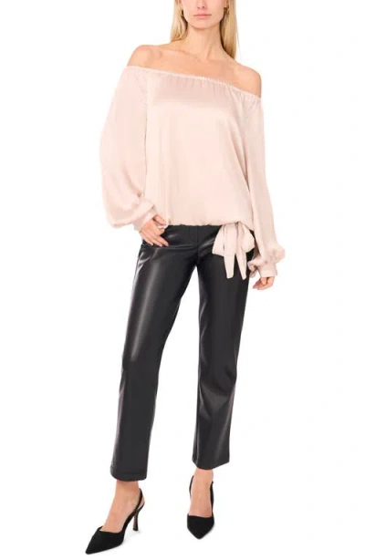 Vince Camuto Textured Satin Off The Shoulder Top In Neutral