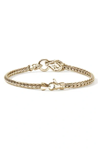 John Hardy Naga Bracelet Gold Diamonds 3.5mm In Gray