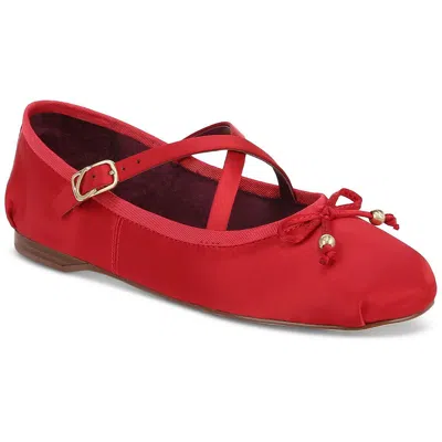 Circus By Sam Edelman Zuri Womens Bow Cushioned Footbed Ballet Flats In Red