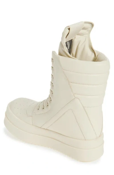 Rick Owens White High-top Sneakers With Platform Sole In White