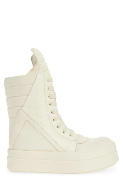 Rick Owens White High-top Sneakers With Platform Sole In White