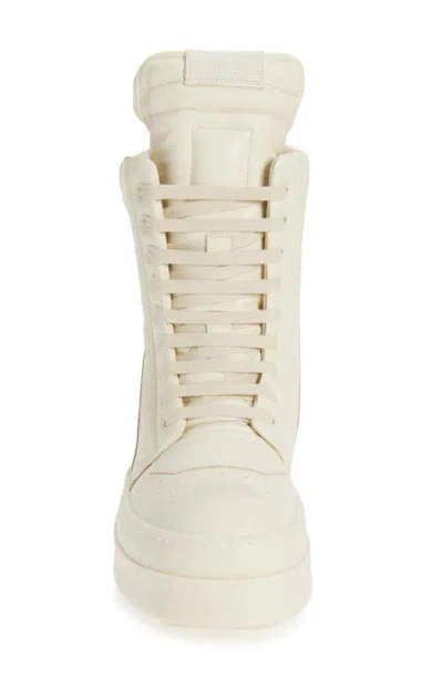 Rick Owens White High-top Sneakers With Platform Sole In White