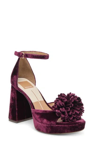 Dolce Vita Women's Perel Flower Two-piece Platform High-heel Dress Sandals In Purple